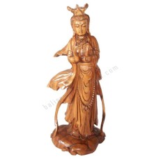 Wooden Brown Kwan Yin Goddess Statue 50 cm