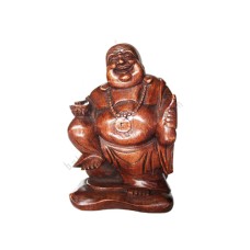 Wooden Brown Happy Buddha Statue 30 cm