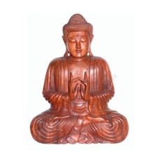 Wooden Brown Meditation Buddha Statue 55 cm