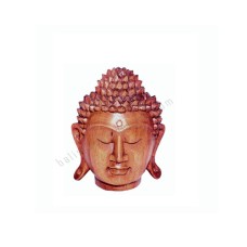 Wooden Sculpture Brown Buddha Head 15 cm