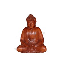 Wooden Brown Meditation Japanese Buddha 20 cm