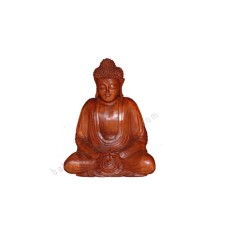 Wooden Brown Meditation Japanese Buddha 15 cm