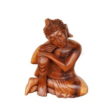 Wooden Brown Serene Relaxing Buddha 25 cm