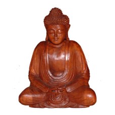 Wooden Brown Meditation Japanese Buddha 50 cm