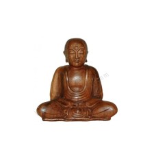 Wooden Brown Praying Buddhist Monk 15 cm