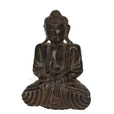 Wooden Antique Black Seated Buddha 40 cm