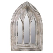 Wooden Mirror Window Style White Wash 80 cm