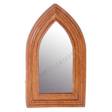 Wooden Mirror Church Style Honey Brown 80 cm