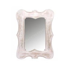 Wooden Mirror Classic Style White Wash 75 cm