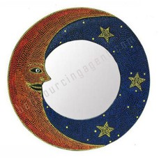 Moon Stars Mirror Aboriginal Red Blue 60 cm