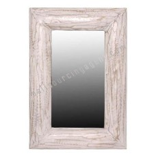 Wooden Rectangle Mirror White Wash 145 cm