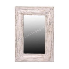 Wooden Rectangle Mirror White Wash 95 cm