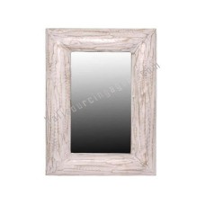 Wooden Rectangle Mirror White Wash 60 cm