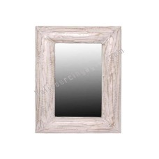 Wooden Rectangle Mirror White Wash 45 cm