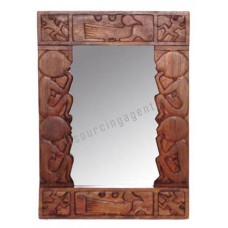 Wooden Rectangle Mirror Primitive Honey Brown 145 cm