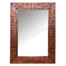 Wooden Rectangle Mirror Gecko Honey Brown 145 cm