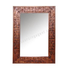 Wooden Rectangle Mirror Gecko Honey Brown 95 cm