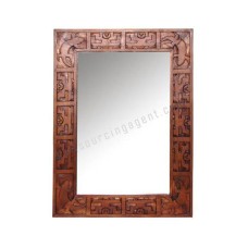 Wooden Rectangle Mirror Gecko Honey Brown 75 cm