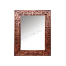 Wooden Rectangle Mirror Gecko Honey Brown 60 cm