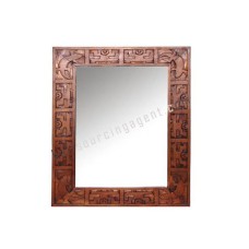 Wooden Rectangle Mirror Gecko Honey Brown 45 cm