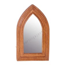 Wooden Mirror Church Style Honey Brown 60 cm