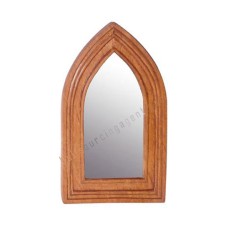 Wooden Mirror Church Style Honey Brown 40 cm