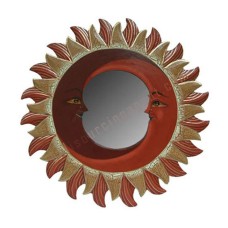 Double Moon Mirror Brown Maroon 40 cm