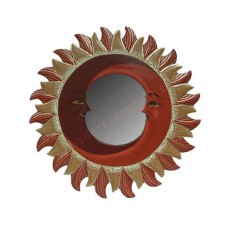 Double Moon Mirror Brown Maroon 30 cm