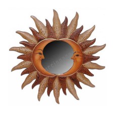 Wall Mirror Double Moon Orange Brown 40 cm