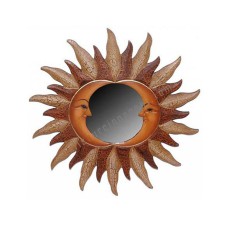 Wall Mirror Double Moon Orange Brown 30 cm