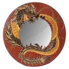 Dragon Mirror Frame Cracked Red 60 cm