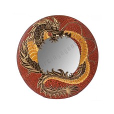 Dragon Mirror Frame Cracked Red 30 cm