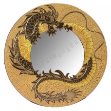 Dragon Mirror Frame Cracked Yellow 60 cm