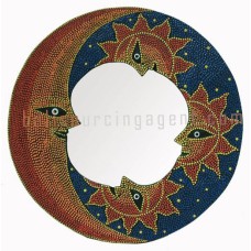 Moon Suns Mirror Aboriginal Red Blue 60 cm