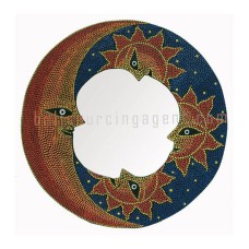 Moon Suns Mirror Aboriginal Red Blue 40 cm