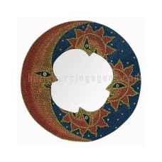 Moon Suns Mirror Aboriginal Red Blue 30 cm