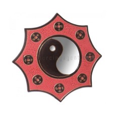 Wall Mirror Frame Yin Yang Cracked Red 30 cm