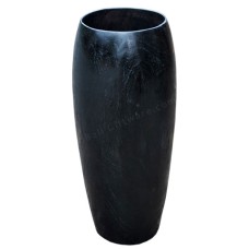 Black Painted Hand Made Wooden Vase