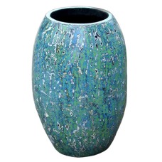 Distressed Green Grey Wooden Vase