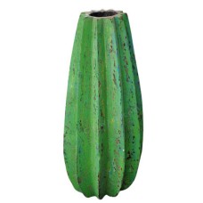 Distressed Painted Green Wooden Vase