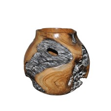 Reclaimed Teak Root Wooden Vase Natural 37 cm