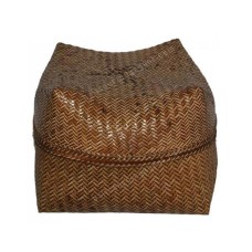 Woven Bamboo Square Box Natural Brown 36 cm