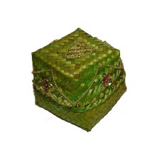 Light Green Bamboo Jewelry Box With Beads