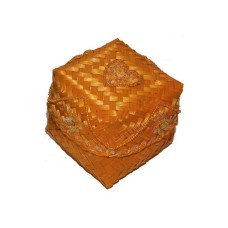 Orange Bamboo Jewelry Box With Beads