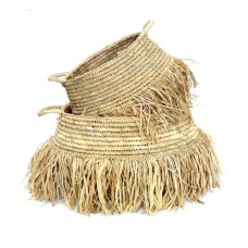 Woven Straw Grass Box Natural Set Of 2