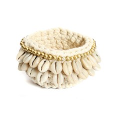 Woven Cotton Box With Cowrie Shell 12 cm