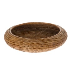 Woven Honey Brown Rattan Fruit Bowl 35 cm