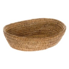 Woven Honey Brown Rattan Bread Bowl 25 cm